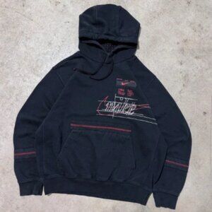 Vintage Y2K Nike Hoodie Story of The Swoosh Black Red Logo Mens Large